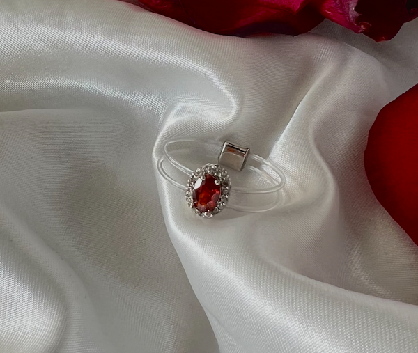 Oval Cut Floating Ring (Garnet)