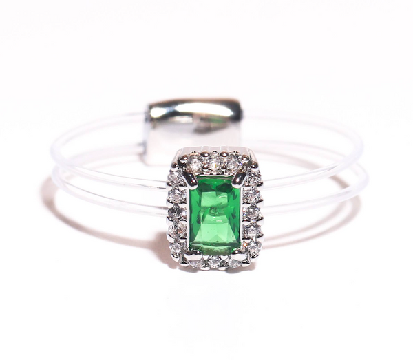 Emerald Cut Floating Ring (Emerald)