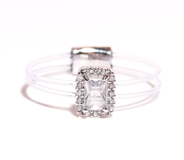 Emerald Cut Floating Ring