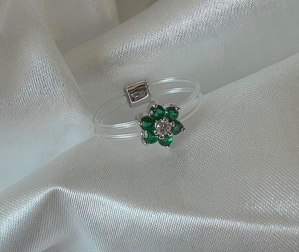 Flower Floating Ring (Emerald)