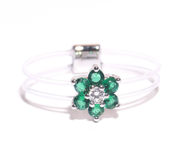 Flower Floating Ring (Emerald)